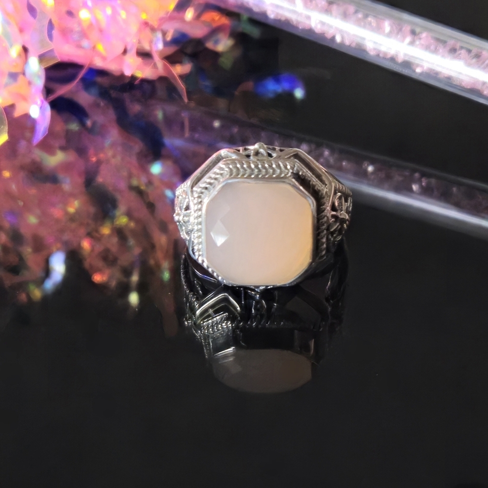Nicky Butler 925 Sterling Silver Designer Pink Chalcedony Ring NWT Size 8 NB